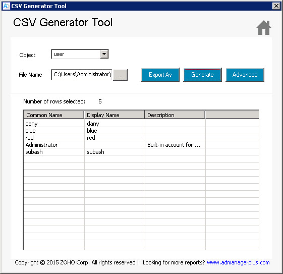 Free Active Directory CSV Generator Tool Free Active Directory CSV Generator Tool